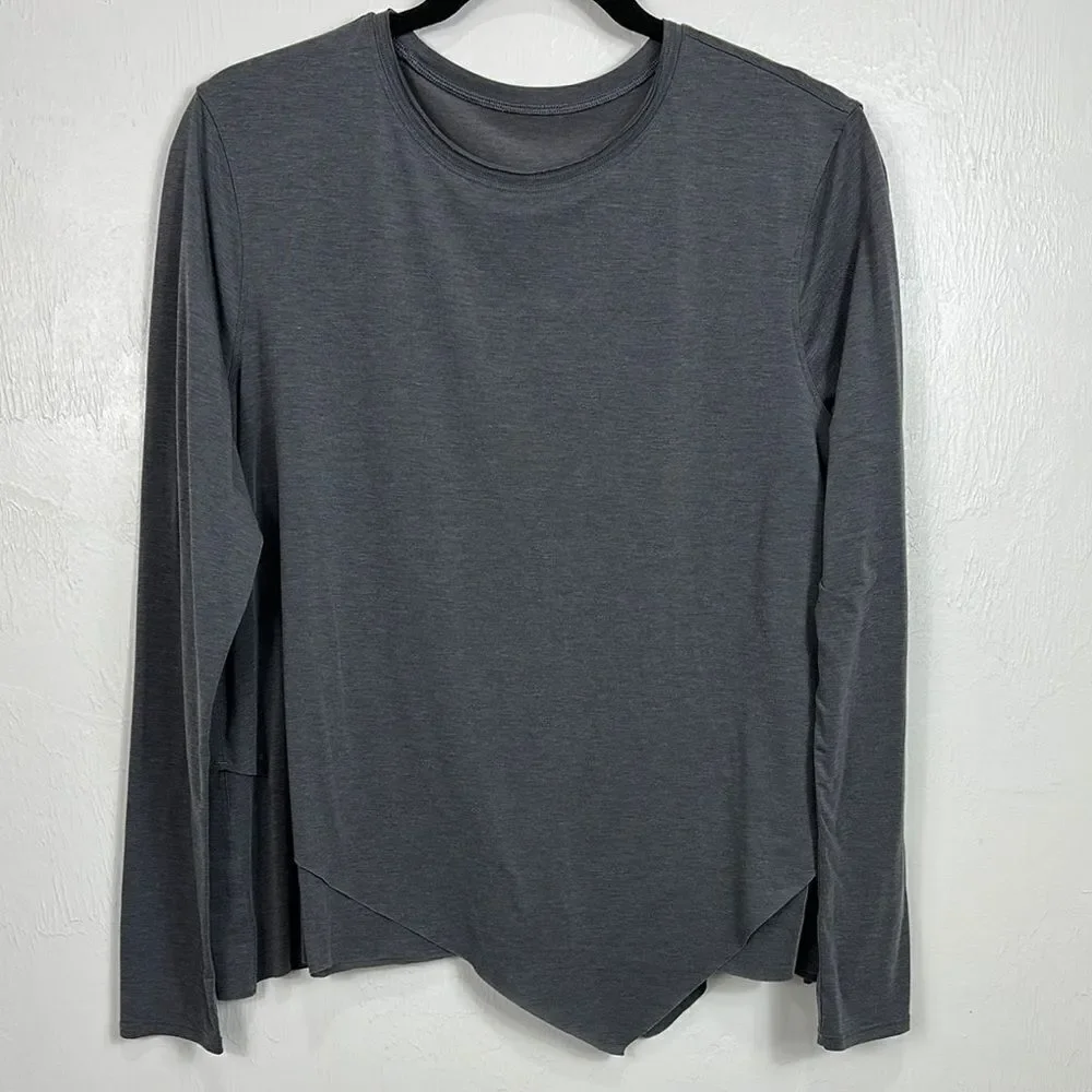 Lululemon Sweetest Day Long Sleeve Tencel Top In Heathered Titanium Size 4
